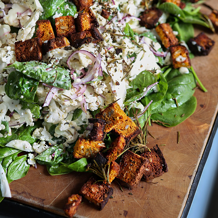 Cauli Ceasar & Herby Croutons